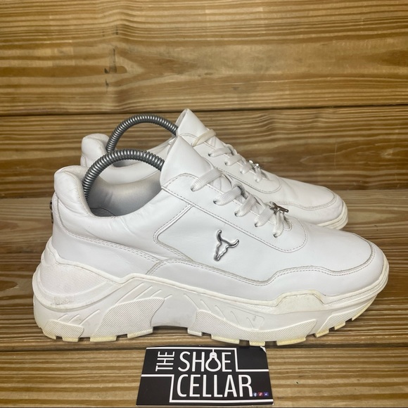 Windsor Smith Shoes - Windsor Smith Womens 10 Carte Sneakers White Leather Lace Up Shoes